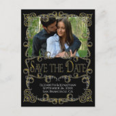 Extravagante Verzierte Gold- und Black-Wedding spe Postkarte (Vorderseite)