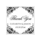 Extravagante verzierte klassische Hochzeit danke Gummistempel (Prägung)