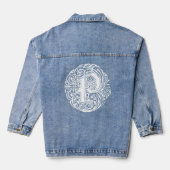 Extravagante Viktorianische Kalligrafie Monogramm  Jeansjacke (Rückseite)