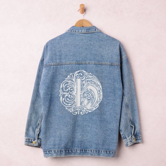 Extravagante Viktorianische Kalligraphie Monogramm Jeansjacke (Hangar)