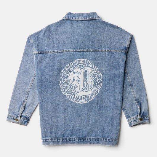 Extravagante Viktorianische Kalligraphie Monogramm Jeansjacke (Rückseite)