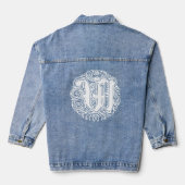 Extravagante Viktorianische Kalligraphie Monogramm Jeansjacke (Rückseite)
