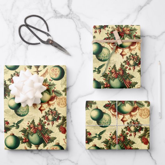 Extravagante Viktorianische Ornamente Geschenkpapier Set (Vorderseite)