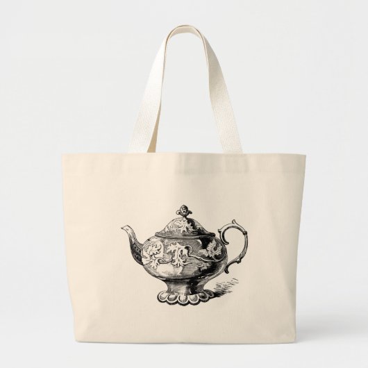 Extravagante Viktorianische Teapot-Tasche Jumbo Stoffbeutel (Vorne)