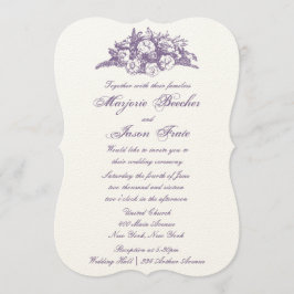 Extravagante Vintage Blume Einladung Hochzeit Lila