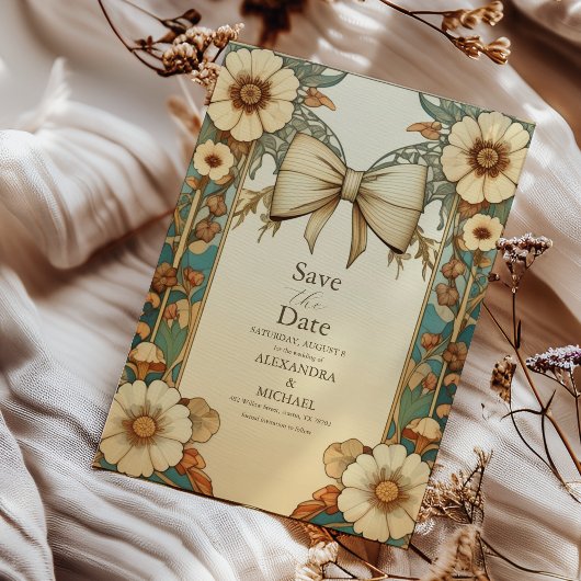 Extravagante Vintage Hochzeit im Jugendstil Save The Date