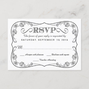 Extravagante Vintage UAWG-Hochzeitserie RSVP Karte