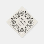 Extravagante Vintage Wedding Black and Ecru Serviette (Ecke)