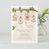 Extravagante Vogelkäfige Paare - Einladung (Stehend Vorderseite)