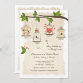 Extravagante Vogelkäfige Paare - Einladung (Vorne/Hinten)