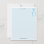 Extravagante Wasserfarbe Blauer Bogen Personalisie Mitteilungskarte (Vorderseite)