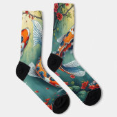 Extravagante Wasserfarbe Koi Crew Socken (Rechts)