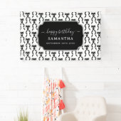 Extravagante Wasserfarbe Schwarzer Bogen Geburtsta Banner (Insitu)