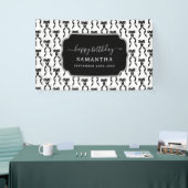 Extravagante Wasserfarbe Schwarzer Bogen Geburtsta Banner (Messeveranstaltung)