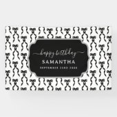 Extravagante Wasserfarbe Schwarzer Bogen Geburtsta Banner (Horizontal)