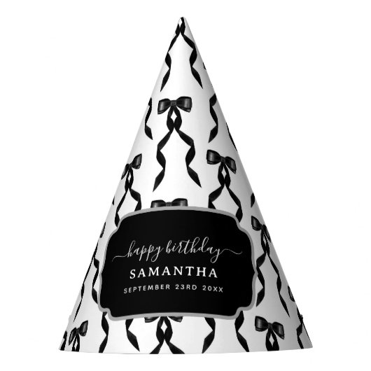 Extravagante Wasserfarbe Schwarzer Bogen Geburtsta Partyhütchen (Vorderseite)
