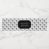 Extravagante Wasserfarbe Schwarzer Bogen Geburtsta Wasserflaschenetikett (Einzelnes Label)