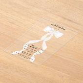 Extravagante Wasserfarbe Weißer Bow Feiertag Acryleinladungen (Ablage )