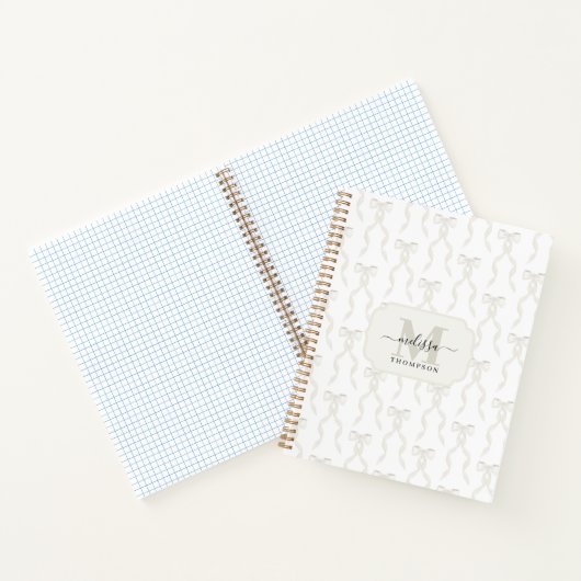 Extravagante Wasserfarbencreme Mit Monogramm Hochz Notizblock (Innenseite)