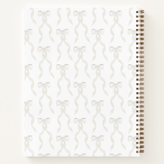 Extravagante Wasserfarbencreme Mit Monogramm Hochz Notizblock (Rückseite)