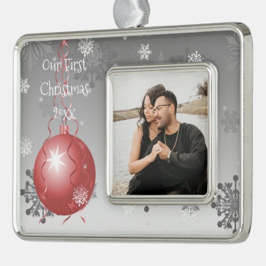 Extravagante Weihnachten Gerahmte Ornamente Rahmen-Ornament Silber (Links)