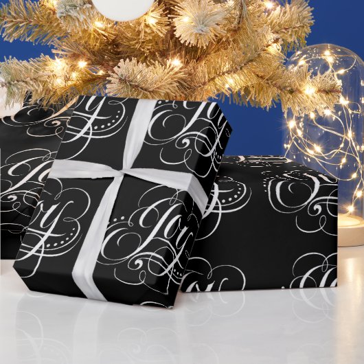Extravagante Weihnachts-JOY Chalk-Kalligrafie-Buch Geschenkpapier (Feiertage)