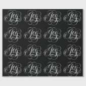 Extravagante Weihnachts-JOY Chalk-Kalligrafie-Buch Geschenkpapier (Flach)