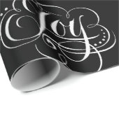 Extravagante Weihnachts-JOY Chalk-Kalligrafie-Buch Geschenkpapier (Rolleneckpunkt)
