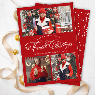 Extravagante Weihnachts-Script-Collage-Karte Feiertagskarte