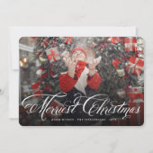 Extravagante Weihnachts-Script-Kalligrafie-Foto Feiertagskarte (Vorderseite)