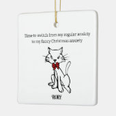 Extravagante Weihnachtsangst Keramikornament (Links)