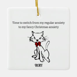 Extravagante Weihnachtsangst Keramikornament