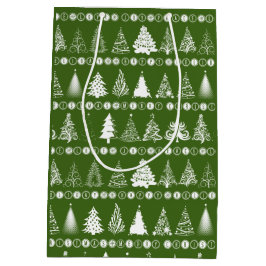 Extravagante Weihnachtsbaum Grüne Geschenktasche Mittlere Geschenktüte