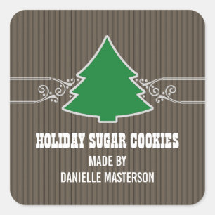 Extravagante Weihnachtsbaum-Wirbel backen Sticker