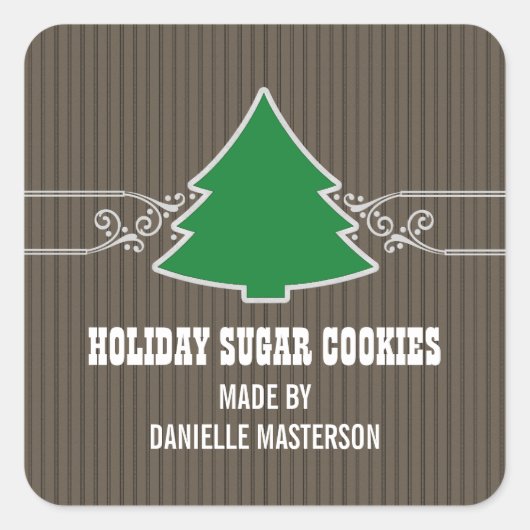 Extravagante Weihnachtsbaum-Wirbel backen Sticker (Vorderseite)