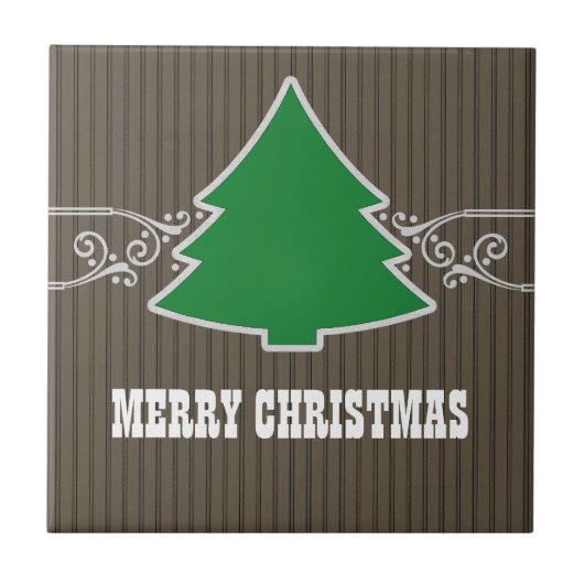 Extravagante Weihnachtsbaum-Wirbel Tile Fliese (Vorderseite)