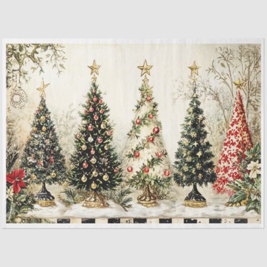 Extravagante Weihnachtsbäume Seidenpapier (Vorderseite)