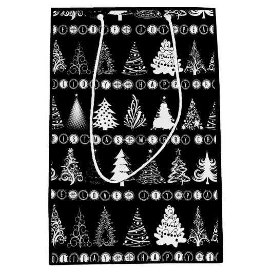 Extravagante Weihnachtsbaumgeschenktasche Mittlere Geschenktüte (Vorderseite)