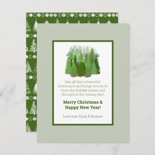 Extravagante Weihnachtsbaumkarte Feiertagskarte (Vorne/Hinten)