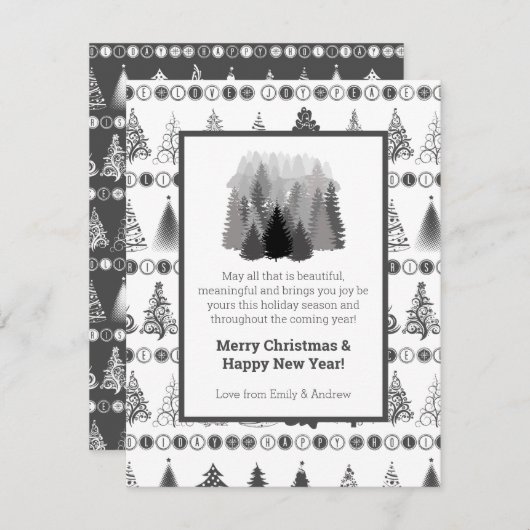 Extravagante Weihnachtsbaumkarte Feiertagskarte (Vorne/Hinten)