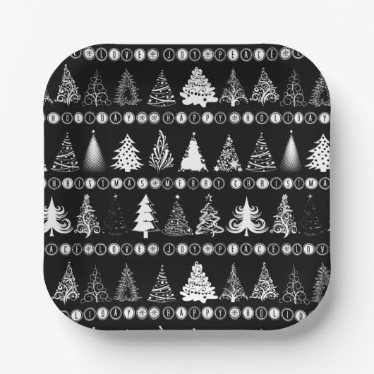 Extravagante Weihnachtsbaumplatte Pappteller (Vorderseite)