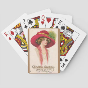 Extravagante Weihnachtsdame Spielkarten