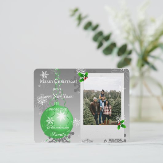 Extravagante Weihnachtsschmuckkarte Feiertagskarte (Stehend Vorderseite)