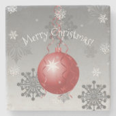 Extravagante Weihnachtsschmuckstücke Rot Stone Unt Steinuntersetzer (Vorderseite)