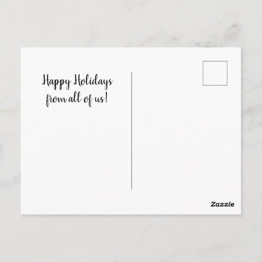 Extravagante Weiße Katze & Poinsettia Urlaub Postkarte (Rückseite)