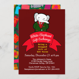 Extravagante White Elephant Weihnachtsgeschenkbörs Einladung