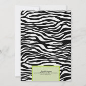 Extravagante wilde Limone Zebra-Wäsche-Dusche Einladung (Rückseite)