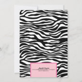 Extravagante wildes Rosazebra-Wäsche-Dusche Einladung (Rückseite)