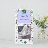 EXTRAVAGANTE WIRBEL BABY BOY MONOGRAM, Aquamarine Ankündigung (Stehend Vorderseite)