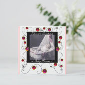 EXTRAVAGANTE WIRBEL BABY SHOWER MONOGRAM, Fotovorl Einladung (Stehend Vorderseite)